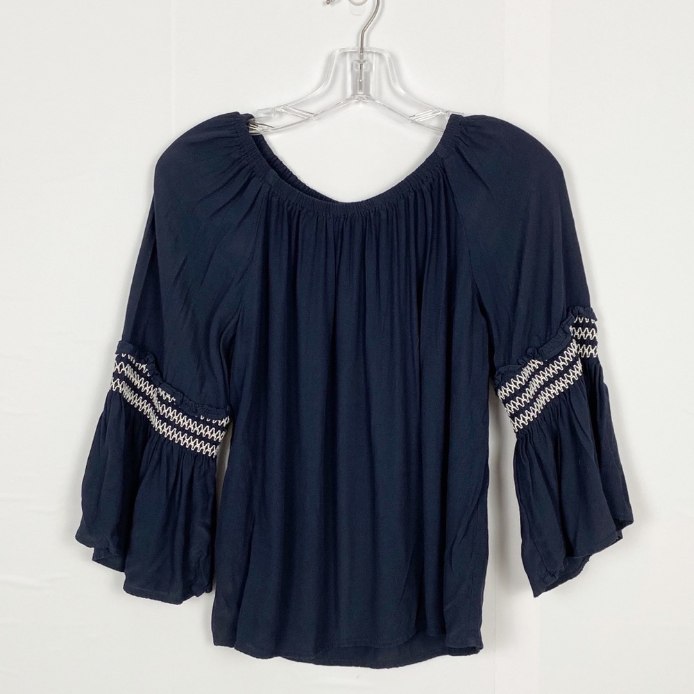 ANN TAYLOR navy blue blouse